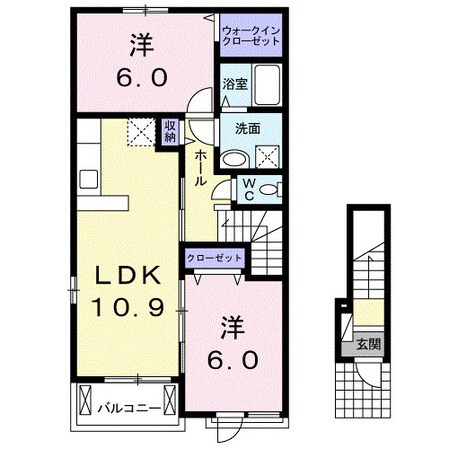 エルハーベン加茂宮Ｄの物件間取画像